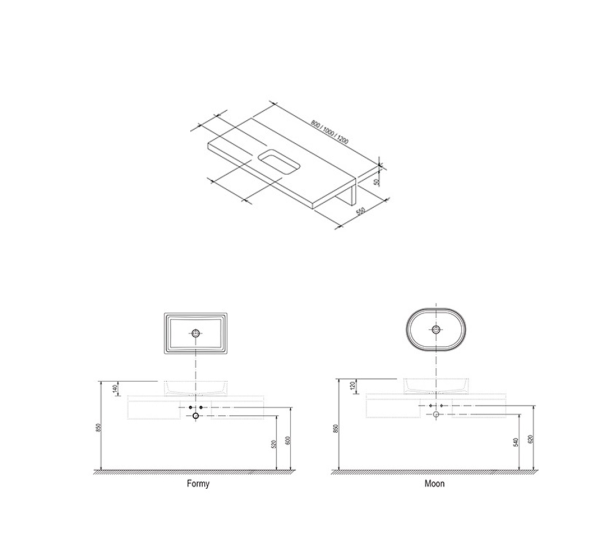 Столешница Ravak Formy  100 интернет магазин сантехники BATHPOINT