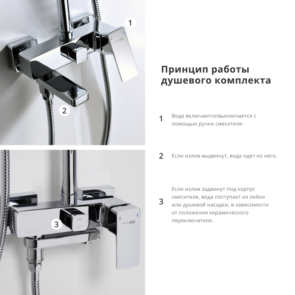 Сифон для ванны с напуском воды через перелив WasserKRAFT Душевые системы  20.8 интернет магазин сантехники BATHPOINT