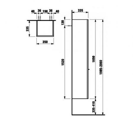 Пенал Laufen Palace 35 4020210754751 интернет магазин сантехники BATHPOINT