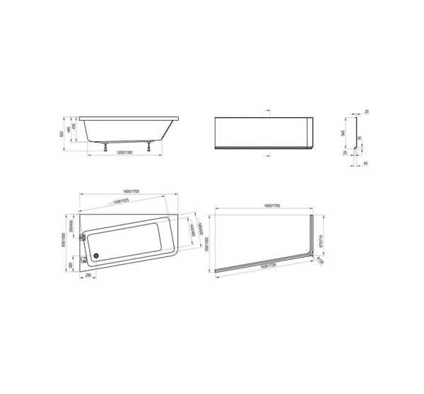 Передняя панель Ravak 10° 170  интернет магазин сантехники BATHPOINT