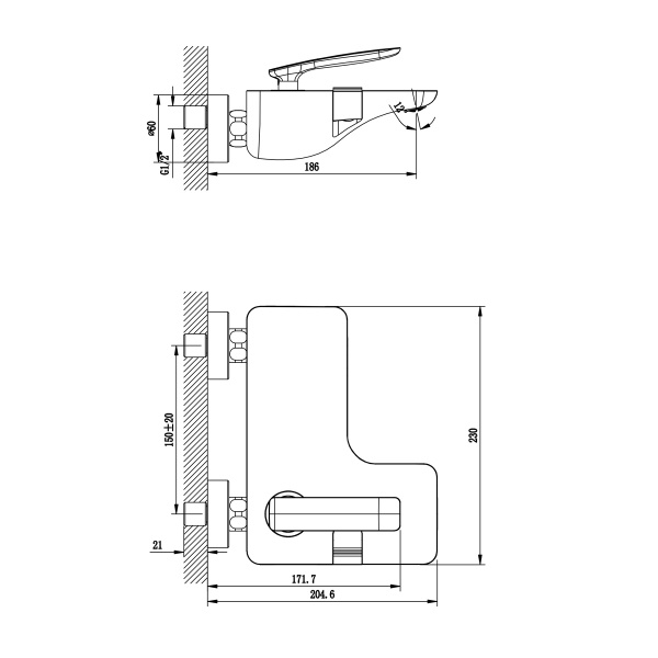 Смеситель Lemark  Bellario LM6802C для ванны интернет магазин сантехники BATHPOINT