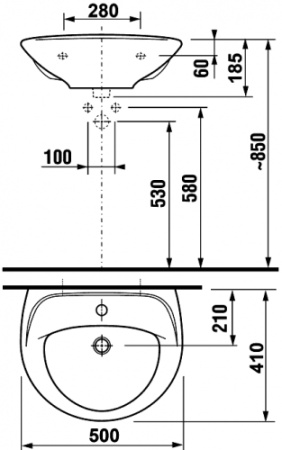 Раковина Jika Lyra 50 8.1427.0.000.104.9 интернет магазин сантехники BATHPOINT