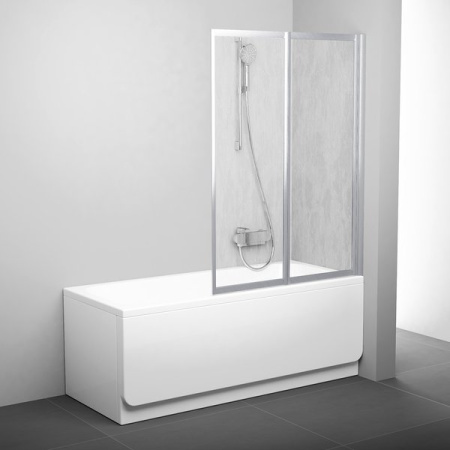 Перегородка (шторка, ширма) на борт ванны складная Ravak VS2 105 профиль сатин матовое стекло 796M0U00ZG