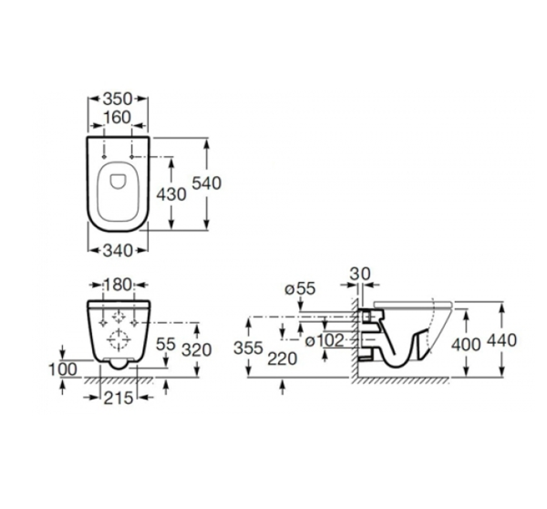 Чаша Roca The Gap 54 35 интернет магазин сантехники BATHPOINT