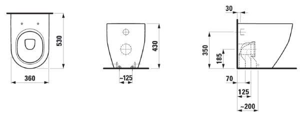 Чаша Laufen Pro 53 36 интернет магазин сантехники BATHPOINT