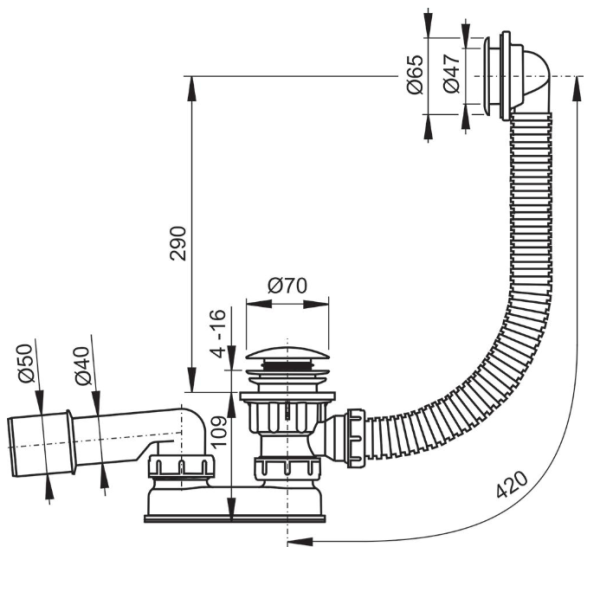 Сифон Ravak  42  интернет магазин сантехники BATHPOINT