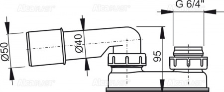 Гидрозатвор AlcaPlast A53-DN50 интернет магазин сантехники BATHPOINT