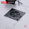 Душевой трап Raglo R605.10.06 100х100мм, нержавеющая сталь, черный интернет магазин сантехники BATHPOINT