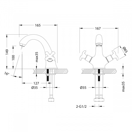 Смеситель Lemark Flora LM0106C для раковины интернет магазин сантехники BATHPOINT
