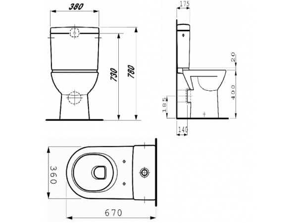 Чаша Laufen Pro 67 36 интернет магазин сантехники BATHPOINT