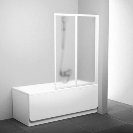 Перегородка (шторка, ширма) на борт ванны складная Ravak VS2 105 профиль сатин прозрачное стекло 796M0U00Z1