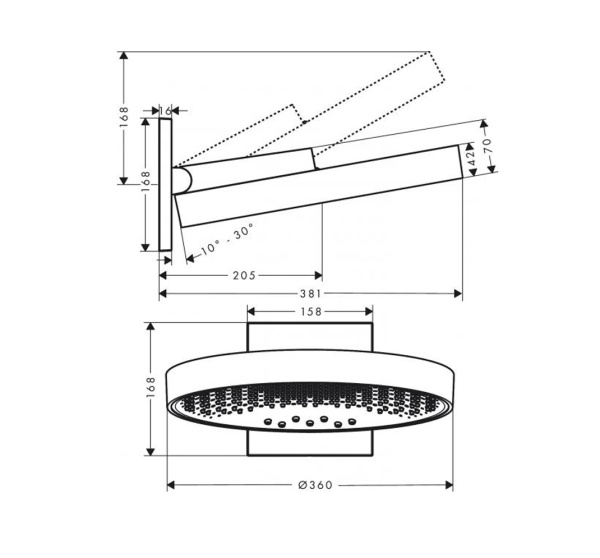 верхний душ Hansgrohe Rainfinity 38 36 интернет магазин сантехники BATHPOINT