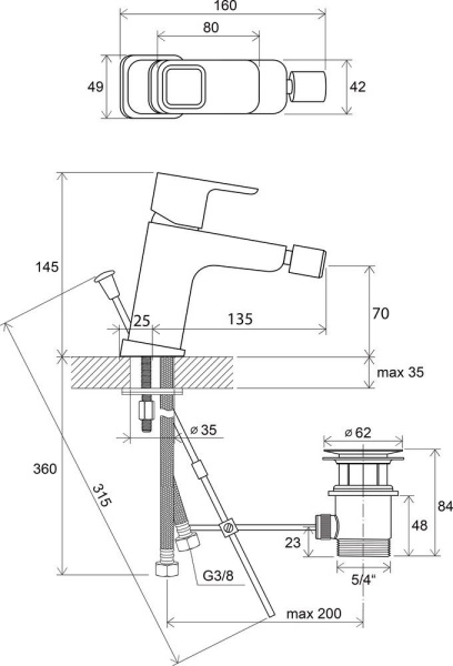 Смеситель для биде Ravak 10° 16 14.5 интернет магазин сантехники BATHPOINT