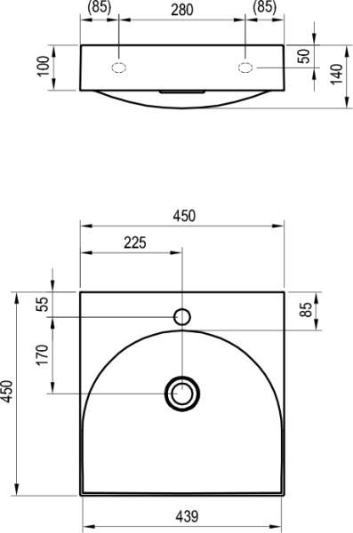 Умывальник мебельный Ravak Lite  450 мм интернет магазин сантехники BATHPOINT