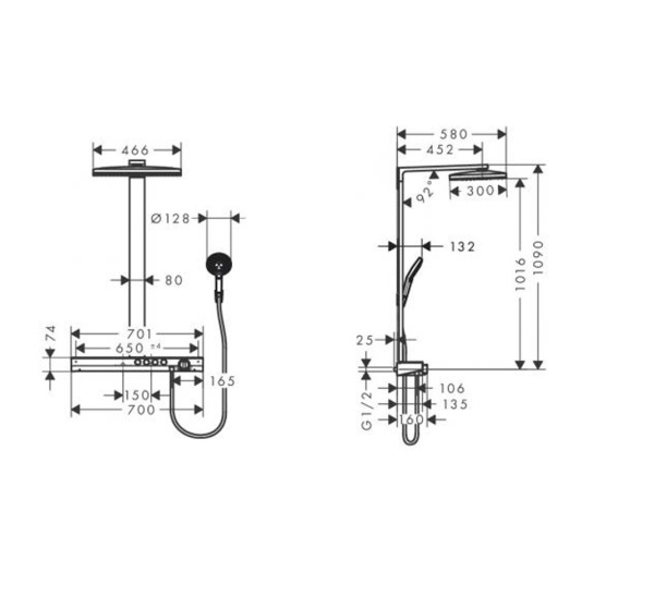 Душевая система со смесителем Hansgrohe Rainmaker Select 27109400 интернет магазин сантехники BATHPOINT