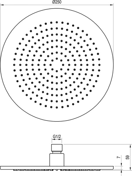 Верхний душ круглый Ravak  250 мм 250 мм интернет магазин сантехники BATHPOINT