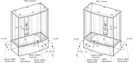 Элис К2 БЕЛЫЙ лев душевой бокс (стекла матовые) интернет магазин сантехники BATHPOINT