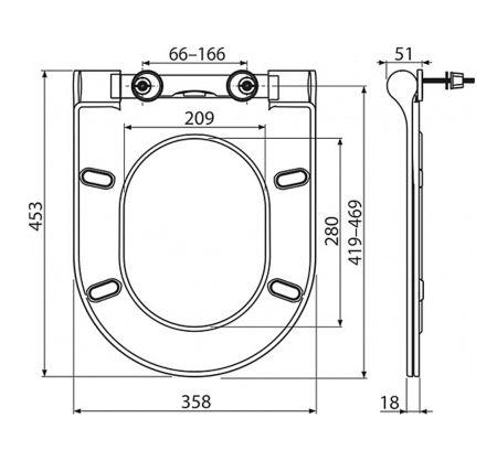 Сиденье для унитаза с микролифтом RAVAK UNI CHROME SLIM X01550 интернет магазин сантехники BATHPOINT