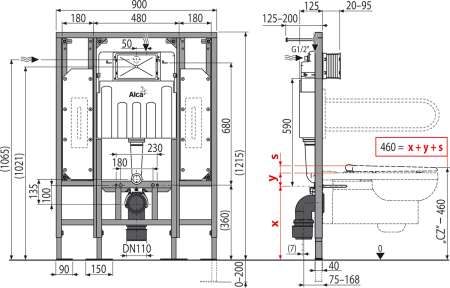 Инсталляции под гипсокартон для инвалидов ALCAPLAST AM101/1300H интернет магазин сантехники BATHPOINT