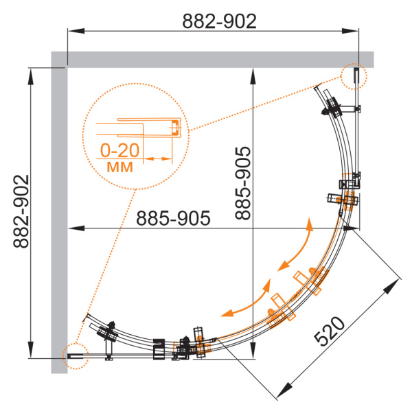  CEZARES STYLUS-M  90 интернет магазин сантехники BATHPOINT