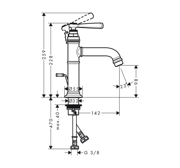Смеситель для раковины Hansgrohe Montreux 14  интернет магазин сантехники BATHPOINT