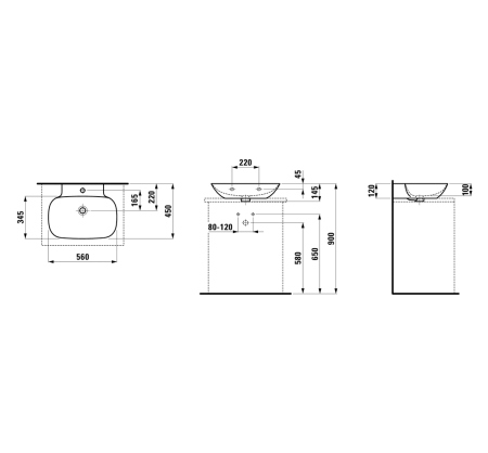 Раковина 56 см Laufen Ino 8163020001041 интернет магазин сантехники BATHPOINT