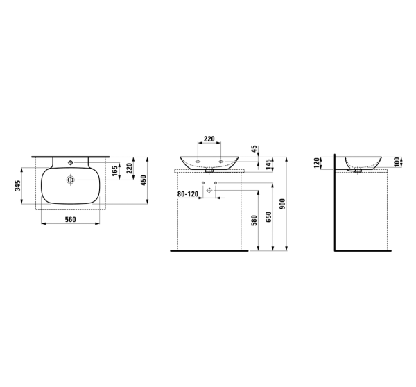 Раковина накладная Laufen Ino  56 интернет магазин сантехники BATHPOINT