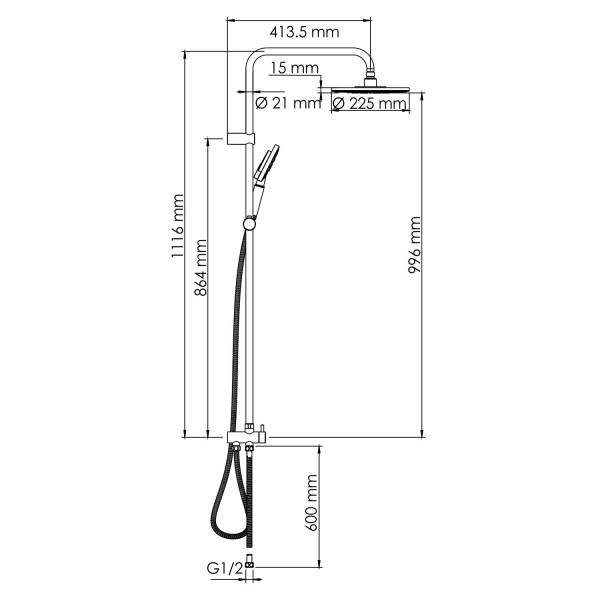  WasserKRAFT Душевые системы  22.5 интернет магазин сантехники BATHPOINT