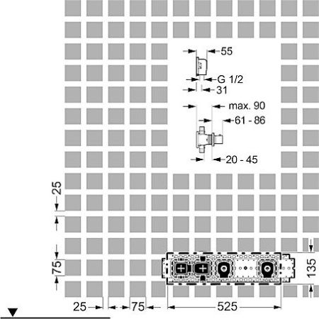 Встраиваемый комплект инсталляции Hansa HANSAMATRIX 44860050 интернет магазин сантехники BATHPOINT