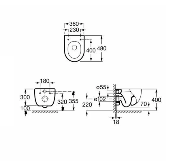 Чаша Roca Meridian 48 36 интернет магазин сантехники BATHPOINT