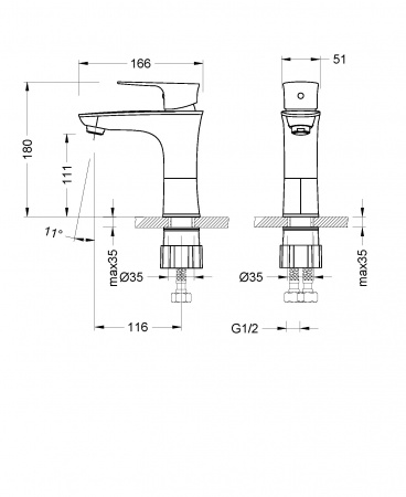 Смеситель Lemark Nero LM0206C для раковины интернет магазин сантехники BATHPOINT