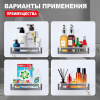 Полка для ванны и душа Raglo R340.02.09 прямая с крючками,графит интернет магазин сантехники BATHPOINT