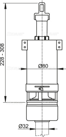 Сливной механизм для высоко расположенного бачка ALCAPLAST A03 интернет магазин сантехники BATHPOINT
