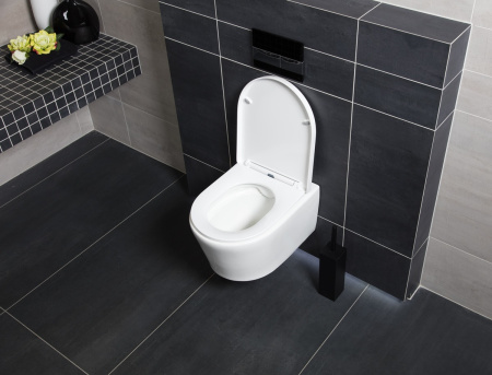 Подвесной унитаз с сиденьем микролифт SAT Brevis SIKOBRE010RREXP интернет магазин сантехники BATHPOINT