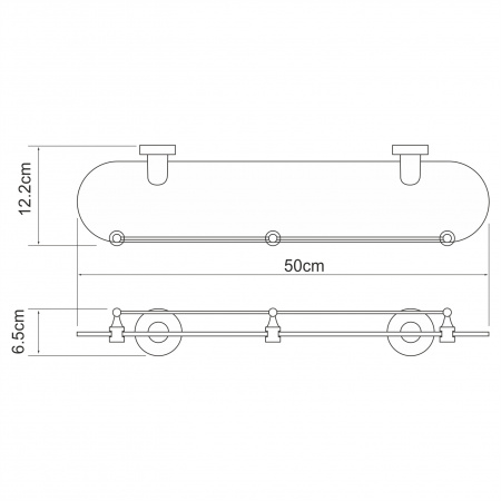 Isen K-4044 Полка стеклянная с бортиком интернет магазин сантехники BATHPOINT