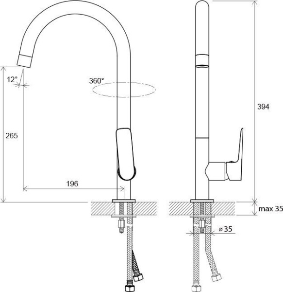 Смеситель кухонный Ravak Classic 39.4 22 интернет магазин сантехники BATHPOINT