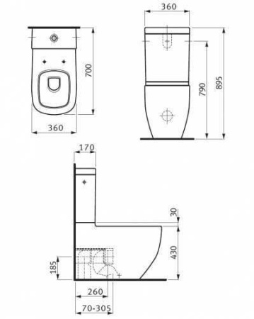 Чаша Laufen Palomba напольная 8248060000001 интернет магазин сантехники BATHPOINT