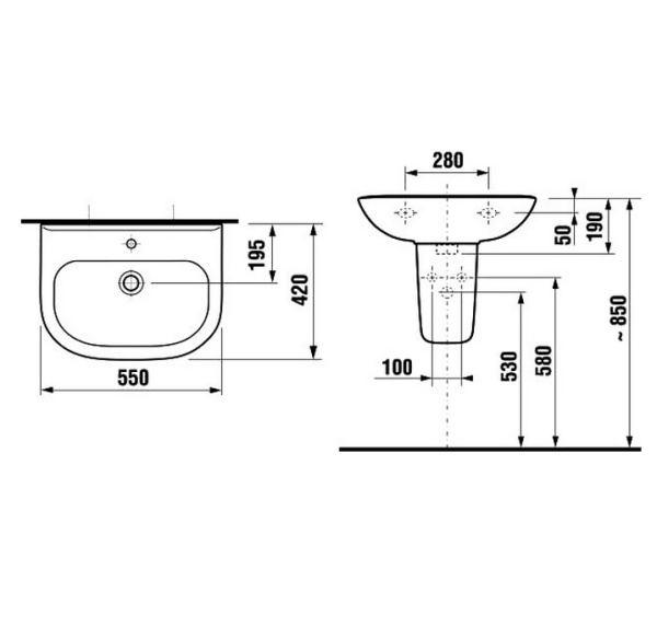 Раковина для пьедестала Jika Deep by Jika  55 интернет магазин сантехники BATHPOINT