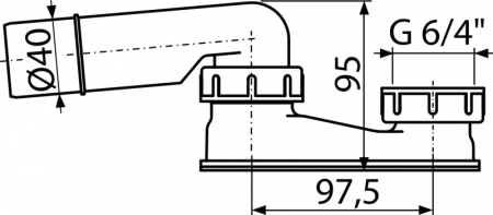 Гидрозатвор AlcaPlast A533-DN50 интернет магазин сантехники BATHPOINT