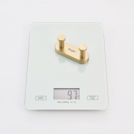 Крючок для полотенец Raglo R300.052.03 двойной,сатин золотой интернет магазин сантехники BATHPOINT