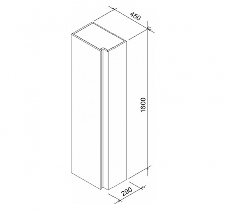 Шкаф боковой Ravak SB 10° 450 тёмный орех X000000753 интернет магазин сантехники BATHPOINT