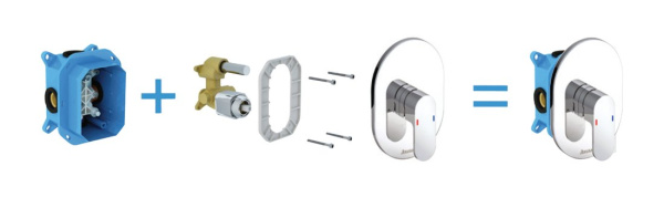 Смеситель встроенный без переключателя Ravak Chrome 22.6 25.9 интернет магазин сантехники BATHPOINT