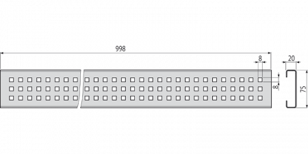 Решетка для дренажного желоба 75 мм оцинкованная сталь ALCAPLAST ADZ-R103 интернет магазин сантехники BATHPOINT