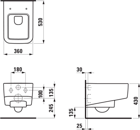 Чаша Laufen Pro подвесная 8209650000001 интернет магазин сантехники BATHPOINT