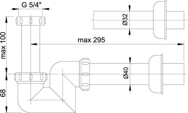 Сифон для умывальника и биде Alcaplast  22  интернет магазин сантехники BATHPOINT