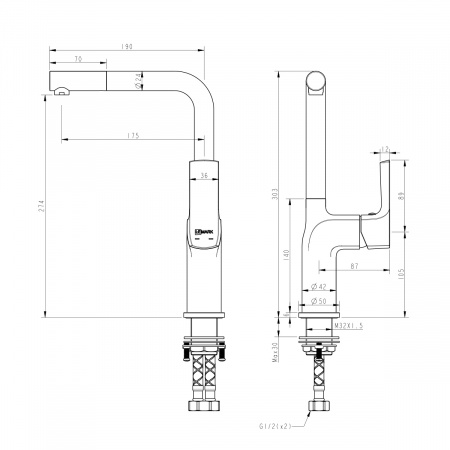 Смеситель Lemark Ursus LM7205BL для кухни интернет магазин сантехники BATHPOINT