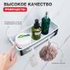 Полка для ванны и душа Raglo R340.02 прямая с крючками,хром интернет магазин сантехники BATHPOINT