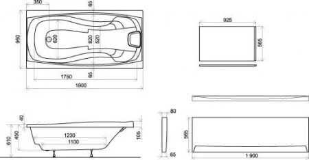 Передняя панель Ravak XXL 190 для ванны CZ091L0A00 интернет магазин сантехники BATHPOINT