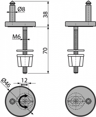 Петли для сидения A66 A67 ALCAPLAST Z0137B-ND интернет магазин сантехники BATHPOINT