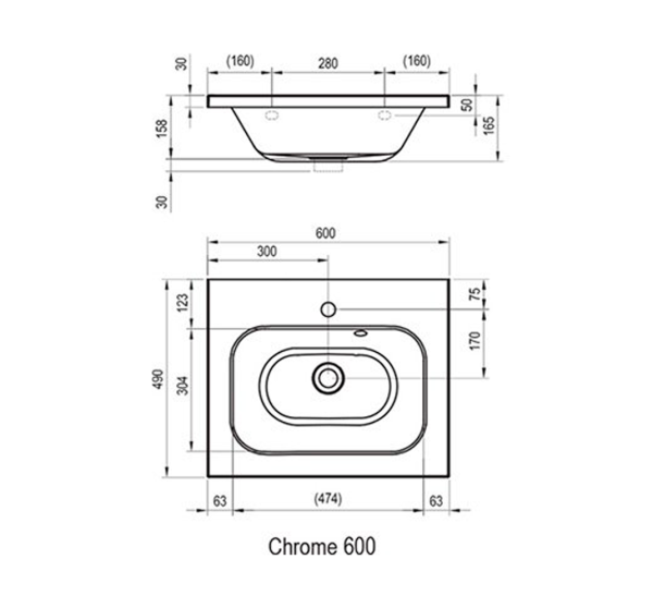 Раковина мебельная Ravak Chrome  60 интернет магазин сантехники BATHPOINT